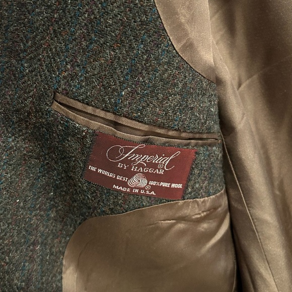 HAGGAR MADE IN USA 100% PURE WOOL SPORTS COAT sz 40 - Picture 7 of 9